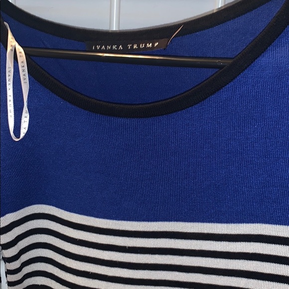 Blue with black and white stripped sweater shirt - Picture 4 of 4